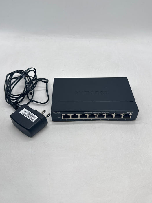 NETGEAR GS308v3 8 Gigabit Port Unmanaged Ethernet Switch with Power Adapter