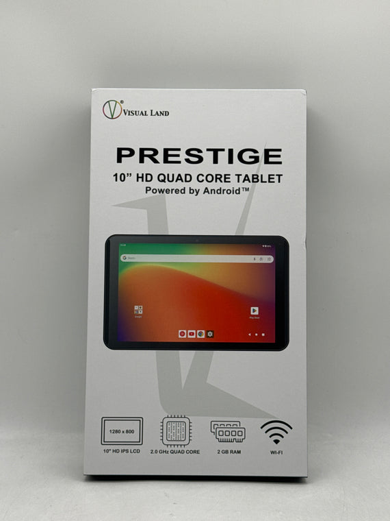 Visual Land Prestige 10" HD Android Smart Tablet 128GB WiFi 2GB Ram - Open Box