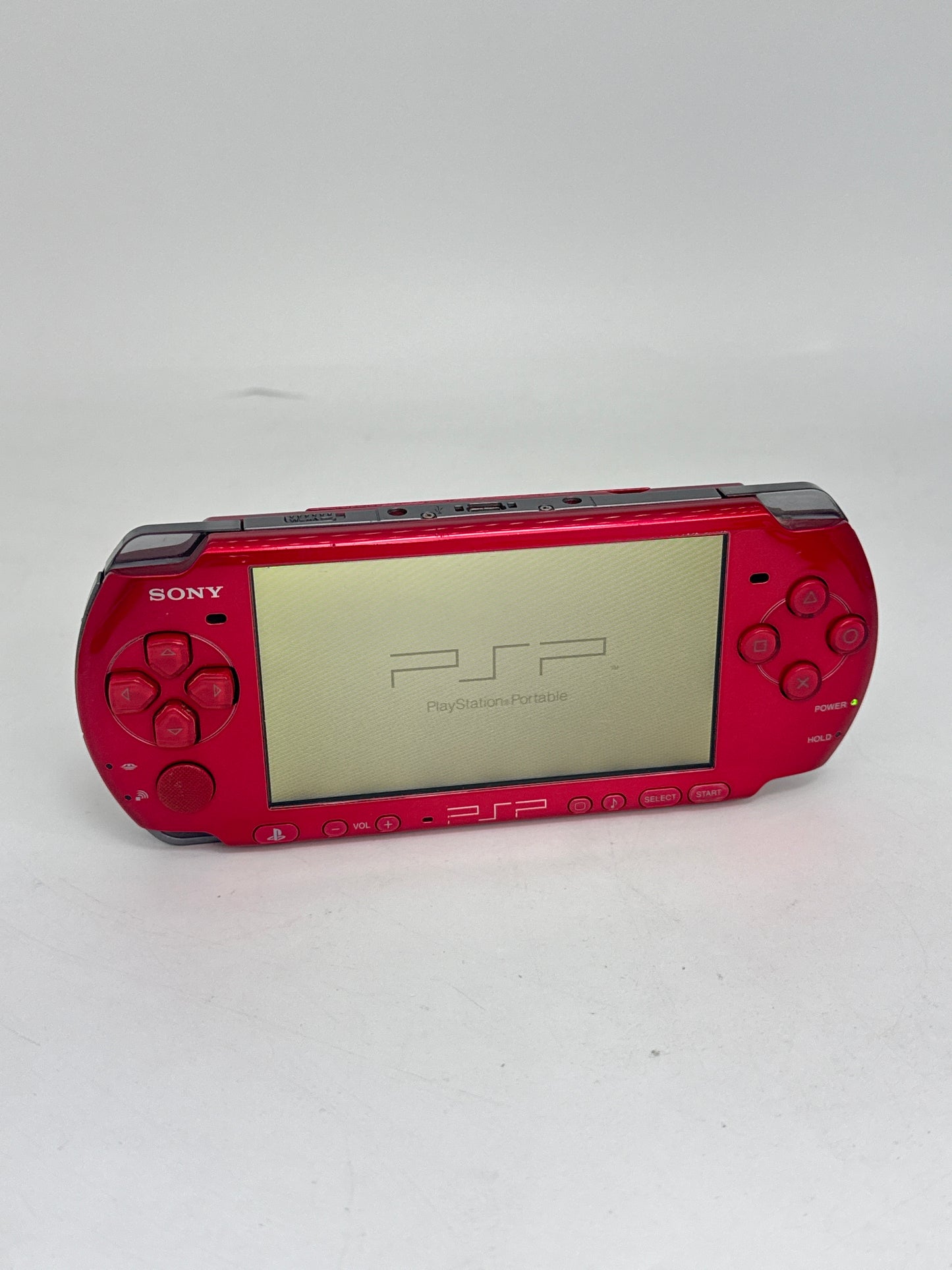 Sony PlayStation Portable PSP-3000 Red Console #370 No Back Lid AS IS