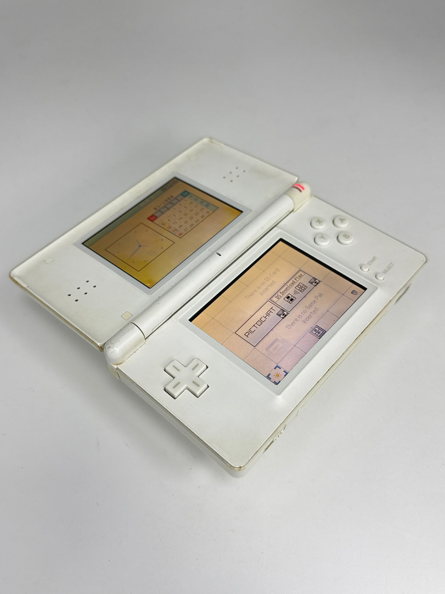 Nintendo DS Lite USG-001 Polar White Console #34 Yellow Patches on Top Screen