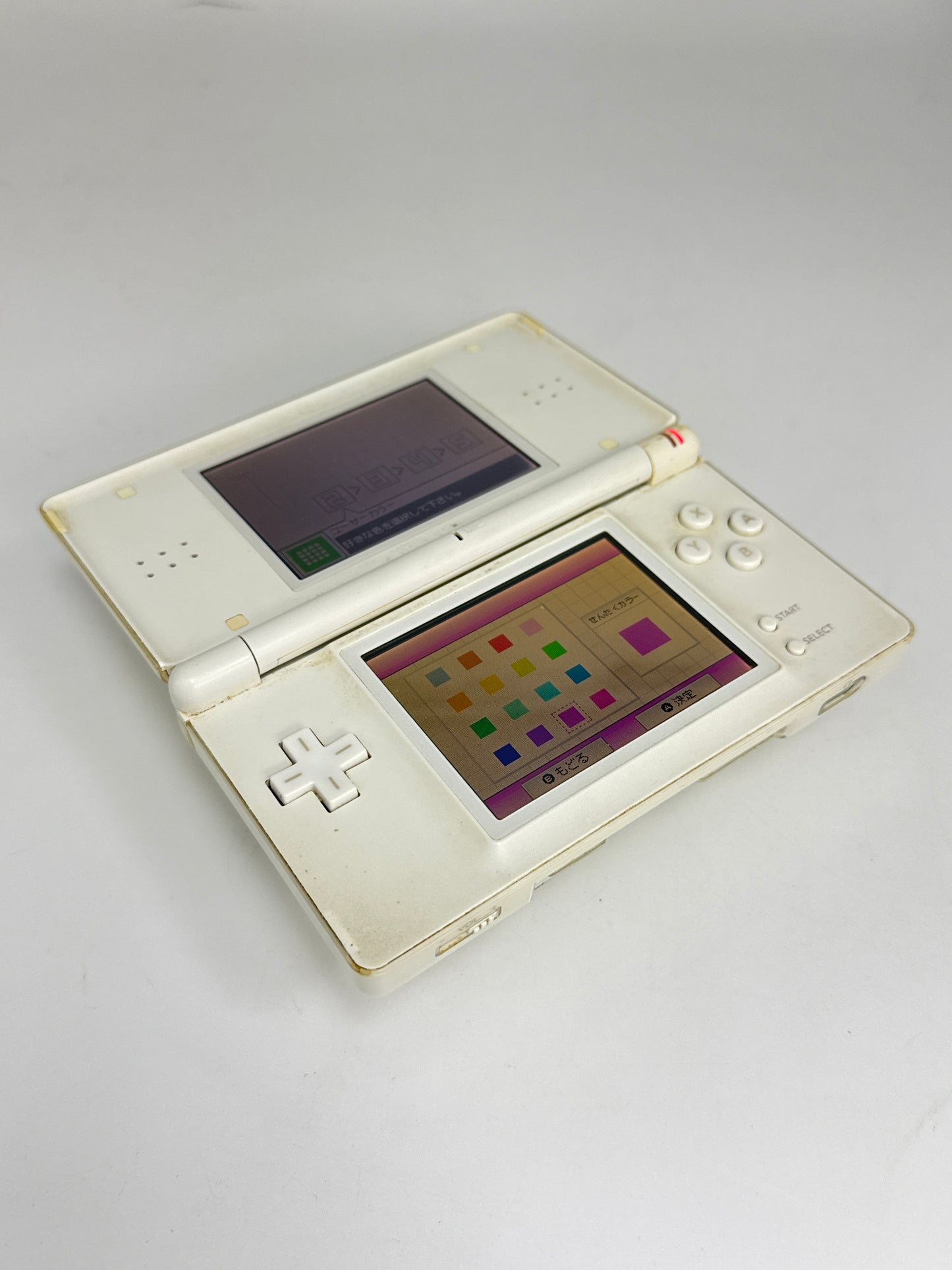 Nintendo DS Lite USG-001 Polar White Console #43 Loose Hinge