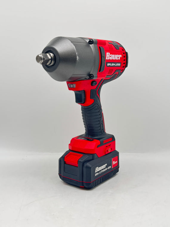 Bauer 2085CR-B 20V Brushless 1/2" Cordless Impact Wrench with 5.0Ah Battery