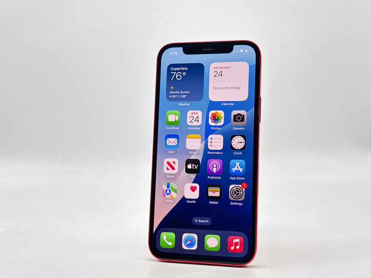 Unlocked Apple iPhone 12 A2172 64GB Red - Service Battery 76%