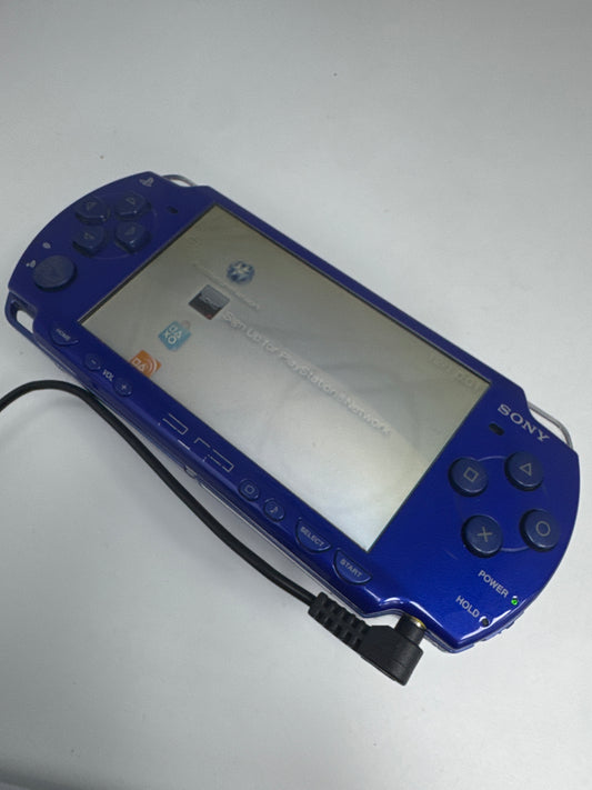Sony PSP-2000 Blue Console Only #102 No Battery No Lid No Charger Bad Disc Drive AS IS