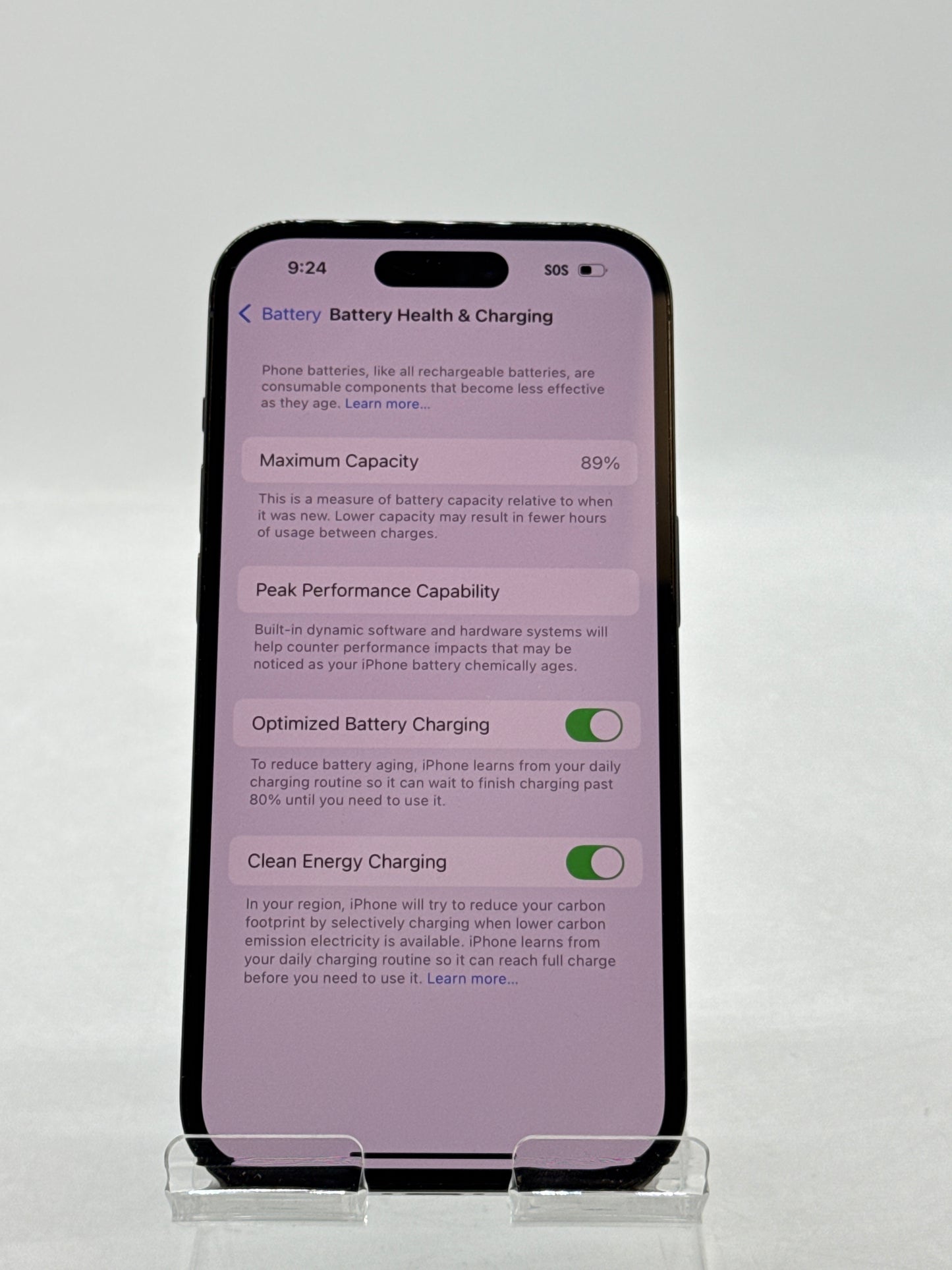 Unlocked Apple iPhone 14 Pro A2650 512GB Space Black 89% Battery Health