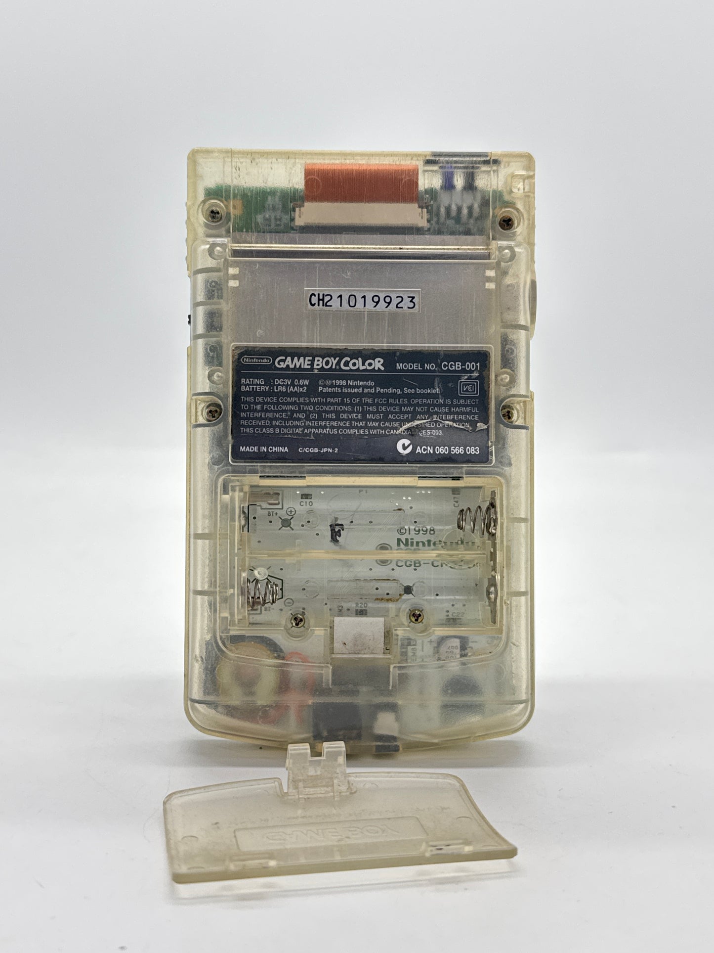 Nintendo Game Boy Color CGB-001 Clear Console #18 Faulty Volume - Buttons Hard to Press