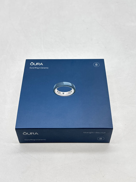 New Sealed Oura Ring Gen 4, Ceramic Size 8 Activity Tracker Midnight Color