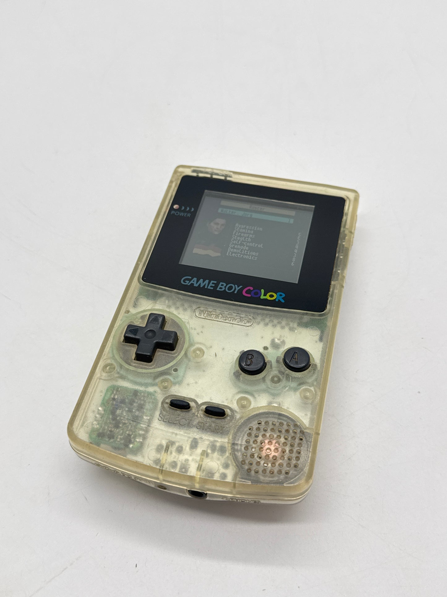 Nintendo Game Boy Color CGB-001 Clear Console #18 Faulty Volume - Buttons Hard to Press