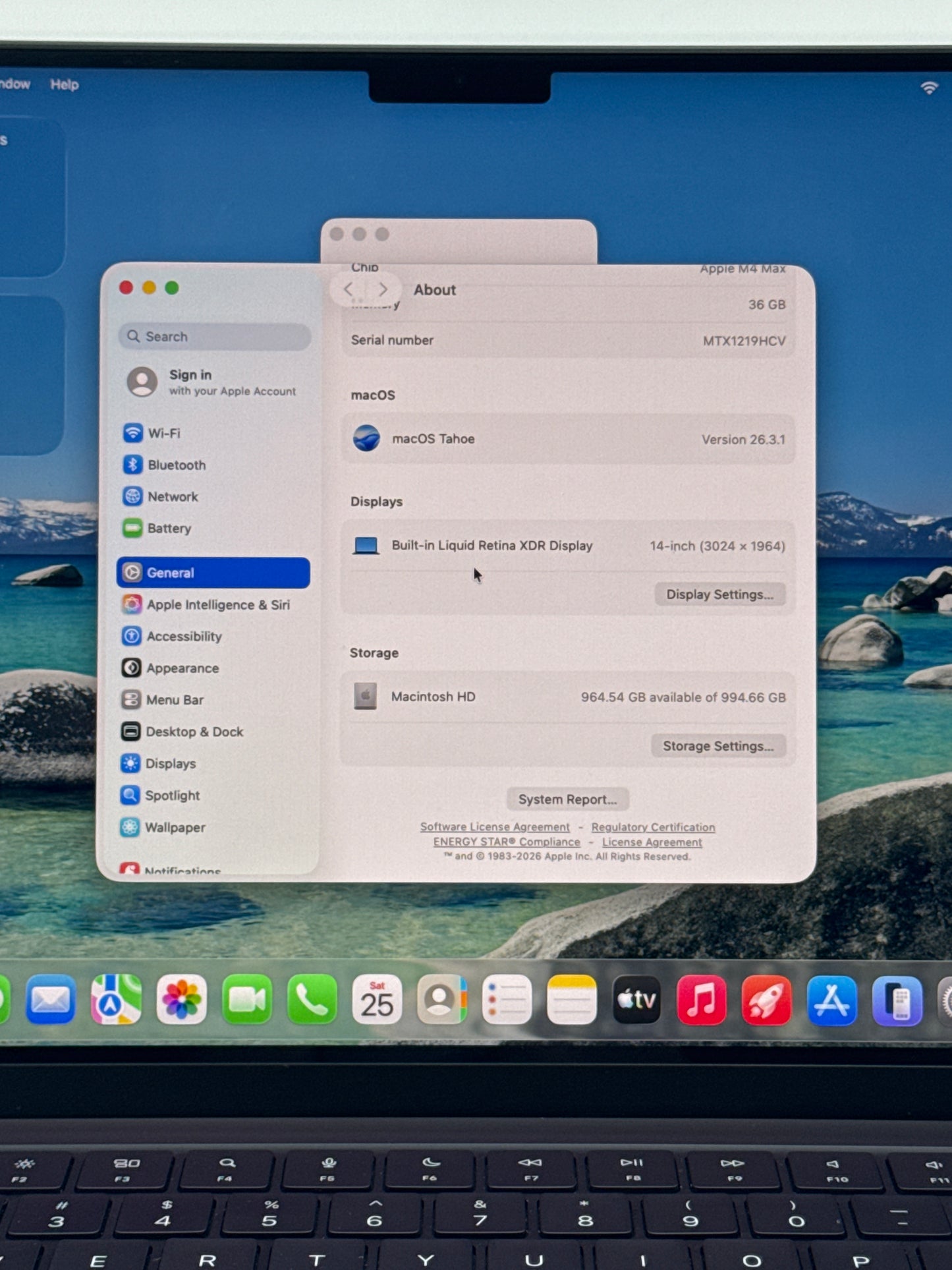 2024 Apple MacBook Pro 14.2" A3185 M4 Max 14C-CPU 32C-GPU 36GB RAM 1TB SSD