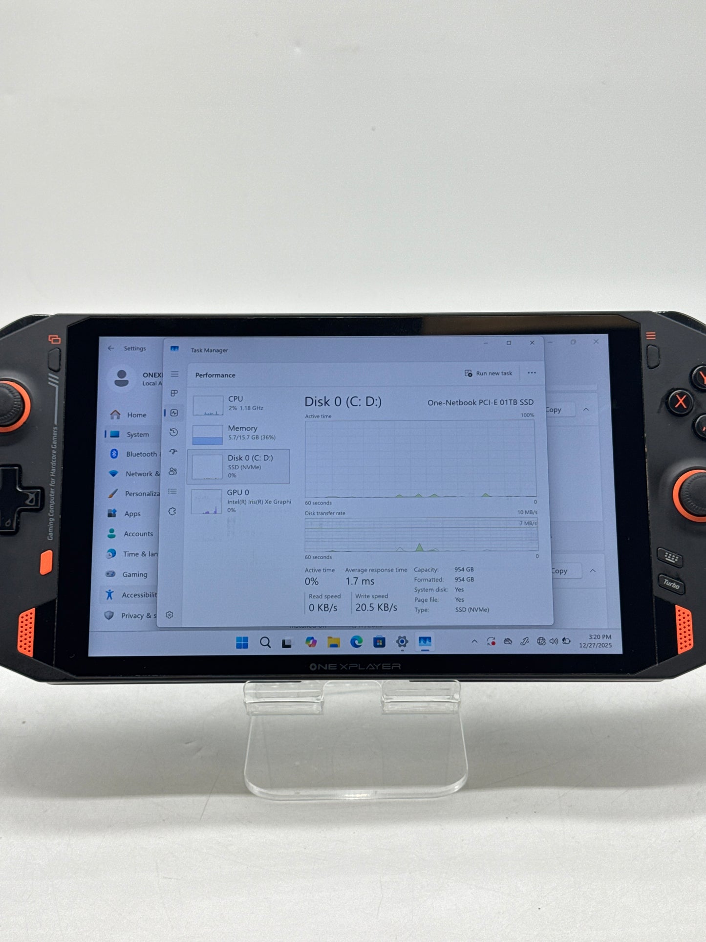 ONEXPLAYER 1S 8.4" Core i7-1195G7 2.90GHz 1TB SSD 16GB RAM Handheld Gaming PC