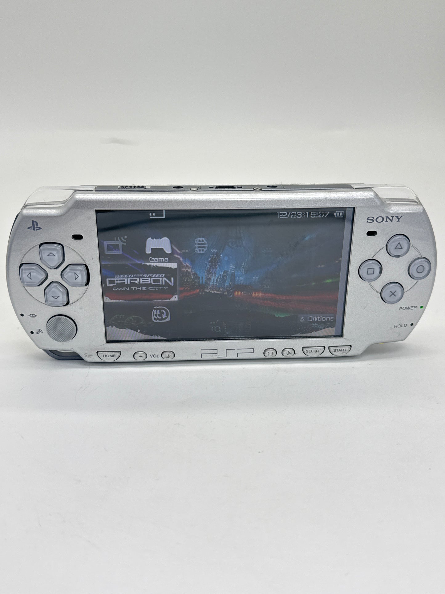 Sony PSP-2000 Mystic Silver Console w/ 1200mAh Battery #90 BAD SCREEN AS IS