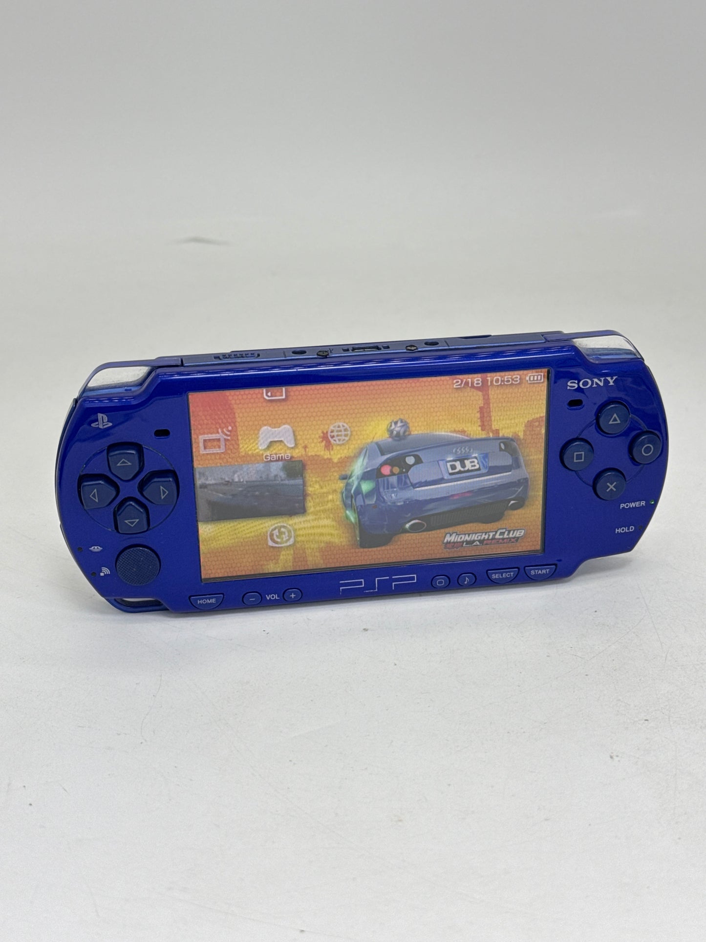 Sony PlayStation PSP-2000 Blue Console Only #375 No Back Lid Spot on Display READ AS IS