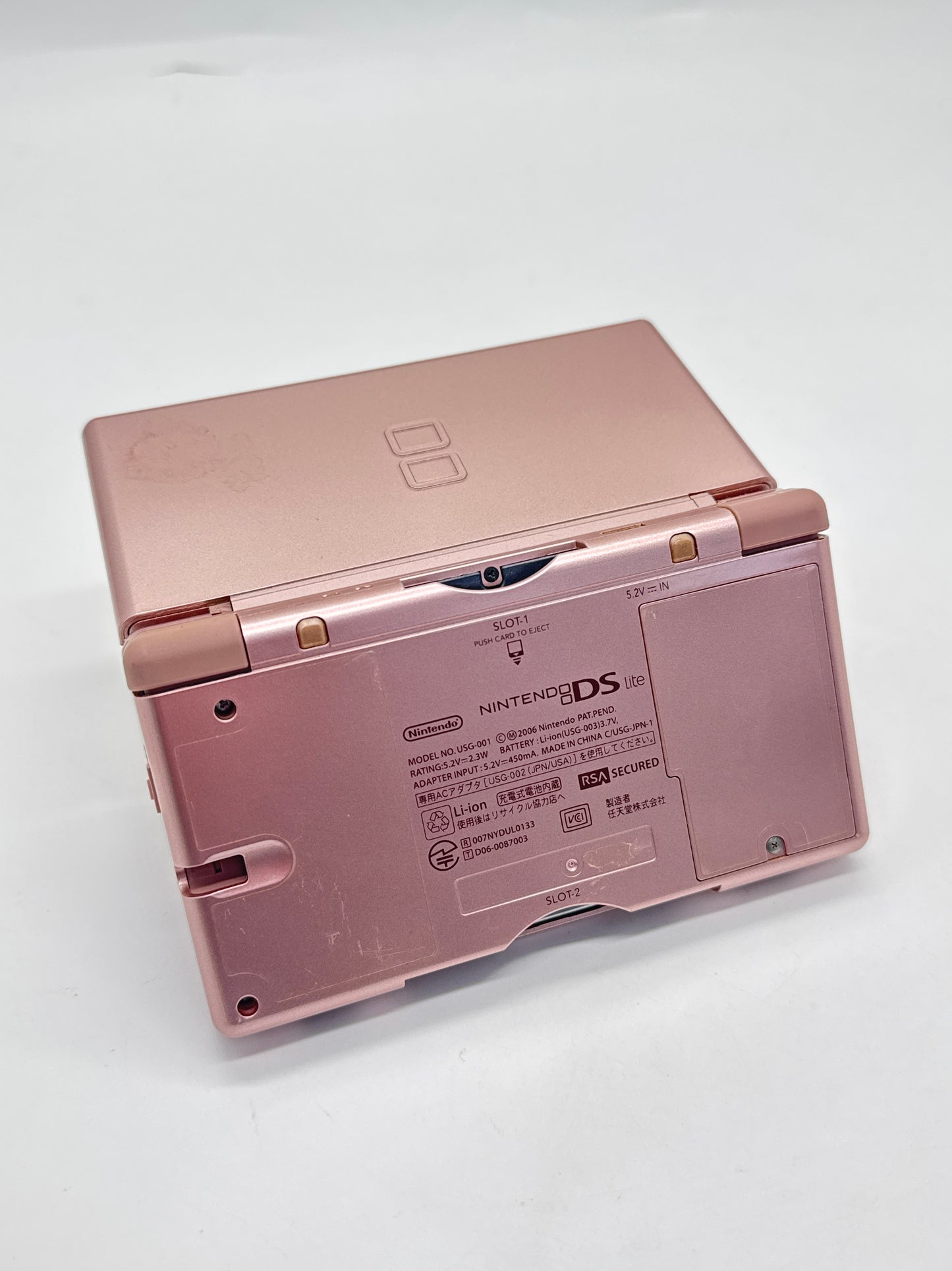 Nintendo DS Lite USG-001 Metallic Rose Console #50 Bad Hinge