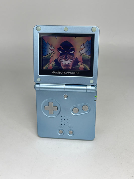 Nintendo Game Boy Advance SP AGS-001 Pearl Blue Console Only #404
