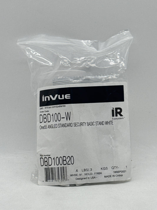 New InVue DBD100-W One 55 ANGLED STANDARD SECURITY BASIC STAND WHITE DBD100B20