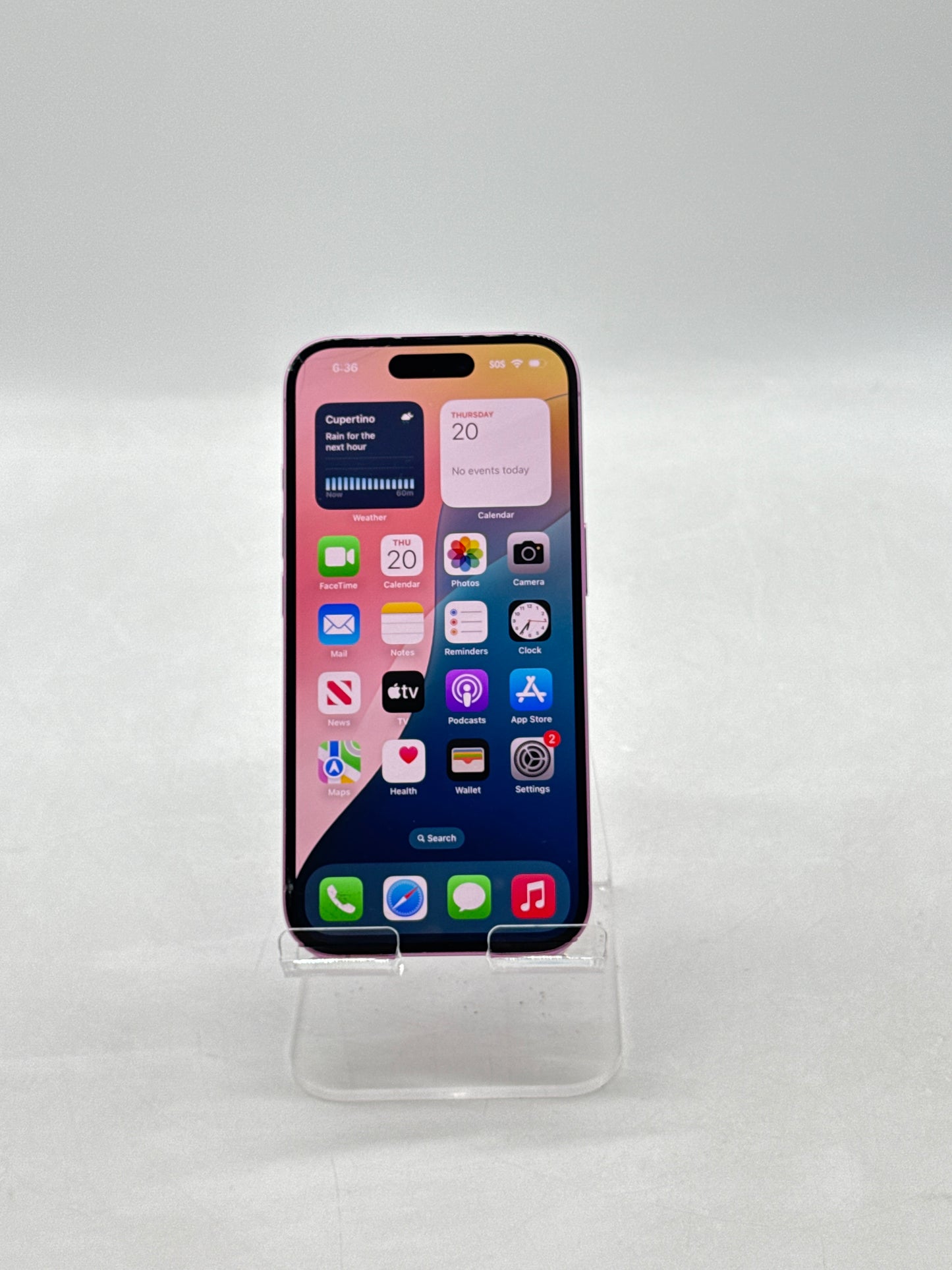 US Cellular Apple iPhone 16 A3081 256GB Pink 100% Battery Health - Cracked Screen