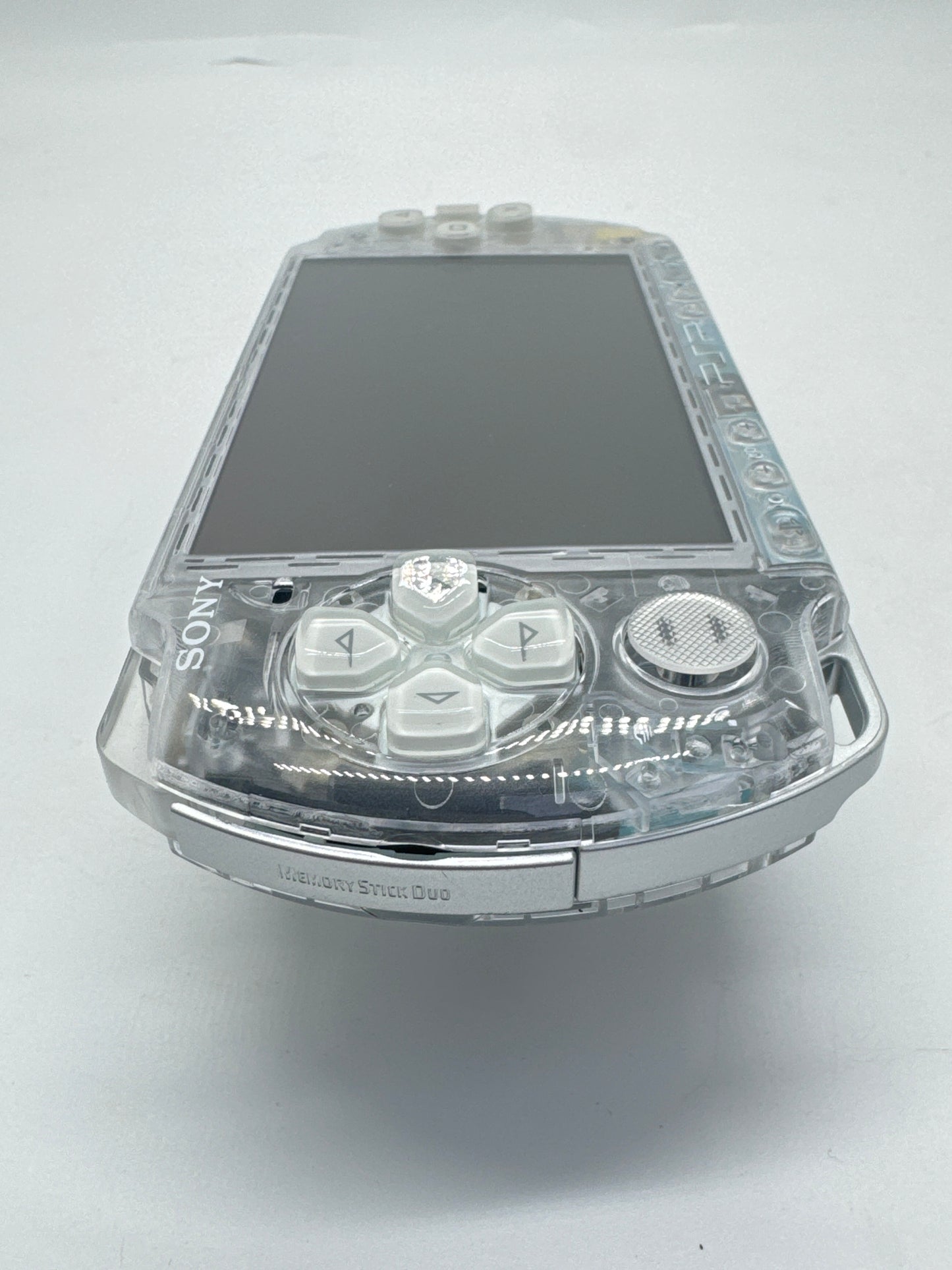 Sony PSP-3006 Clear Shell Console w/ 1200mAh Battery #104 BAD READ AS IS