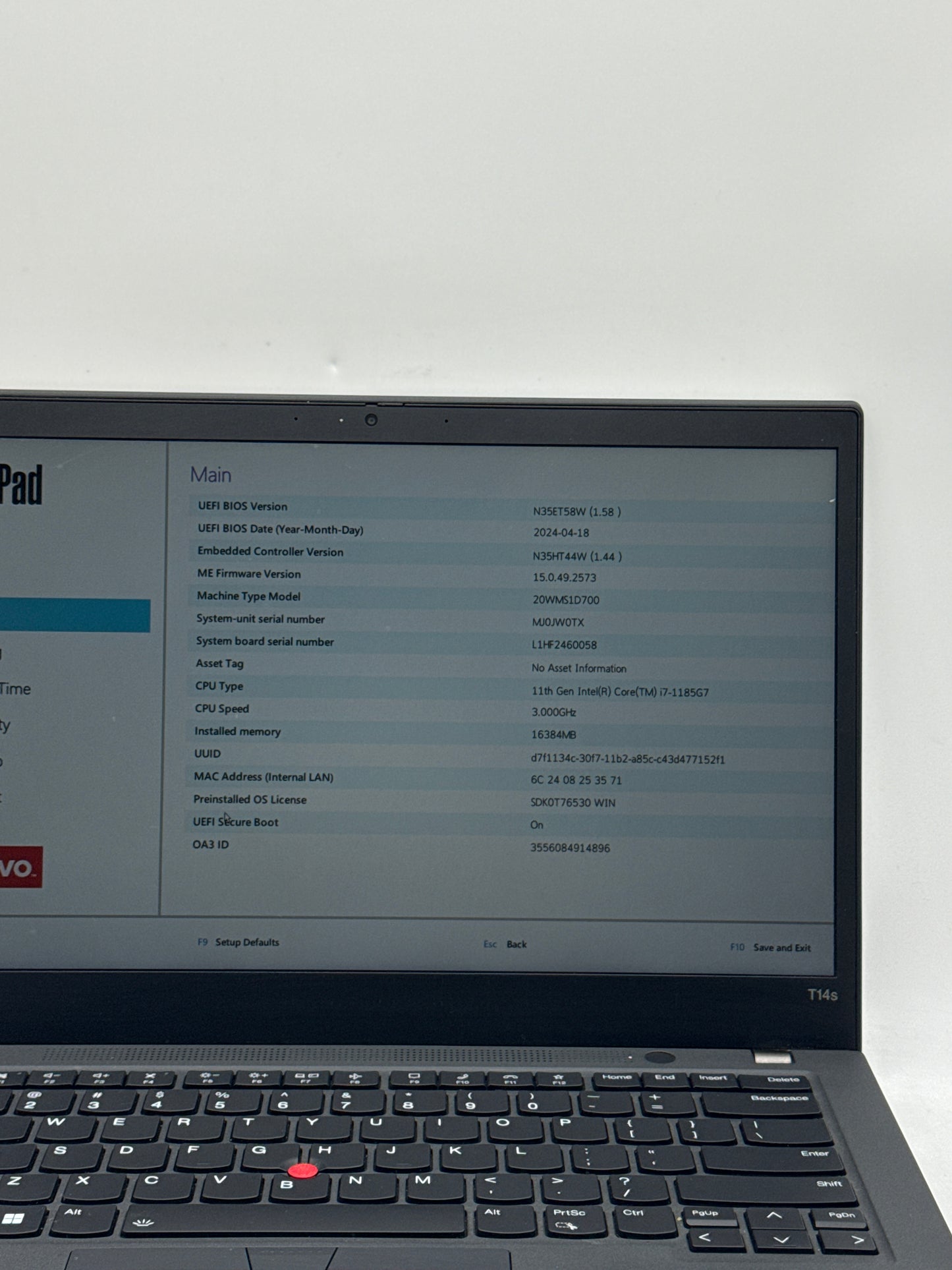 Lenovo Thinkpad T14s Gen 2 14.0 FHD Core™ i7-1185G7 16GB RAM 512GB SSD - Read!