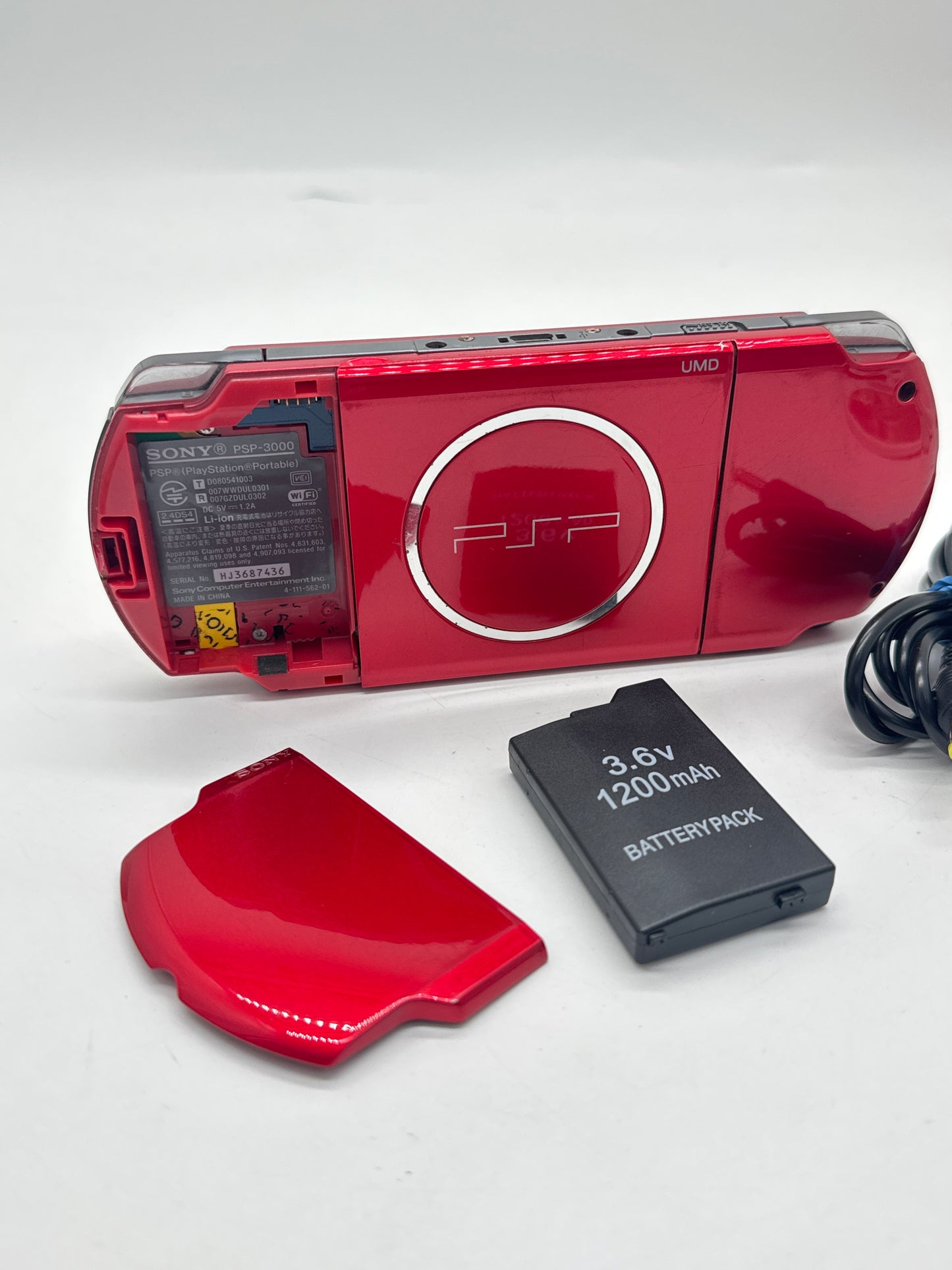 Sony PSP-3000 Red Console #61 w/ 1200mAh Battery & Charger