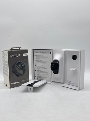 Fitbit Versa 4 Fitness Smartwatch Graphite And Blue Infinity Band