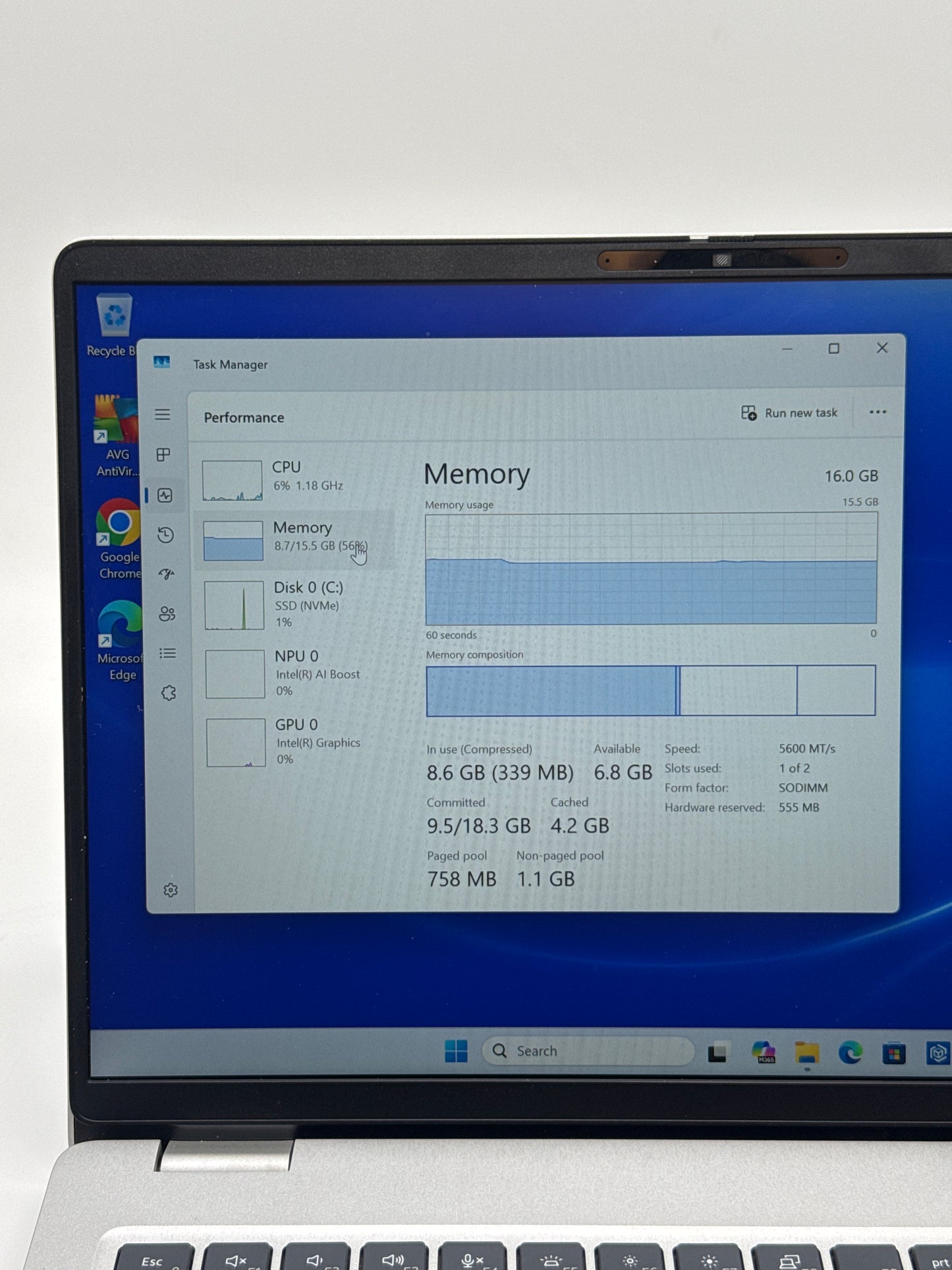 Dell Pro 14 PC14250 14-inch Ultra 7 16GB RAM 512GB Silver Laptop - Used