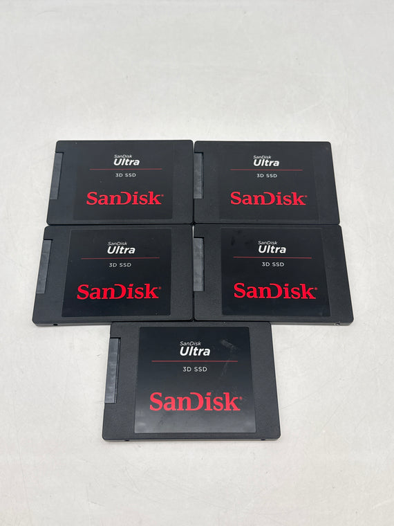 Lot of 5 SanDisk Ultra 3D 500GB 2.5" SATA III SSD Solid State Drive SDSSDH3-500G