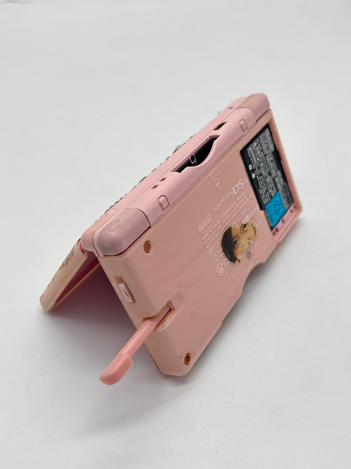 Nintendo DS Lite USG-001 Coral Pink Console w/ Stylus #52 Exterior Stickers