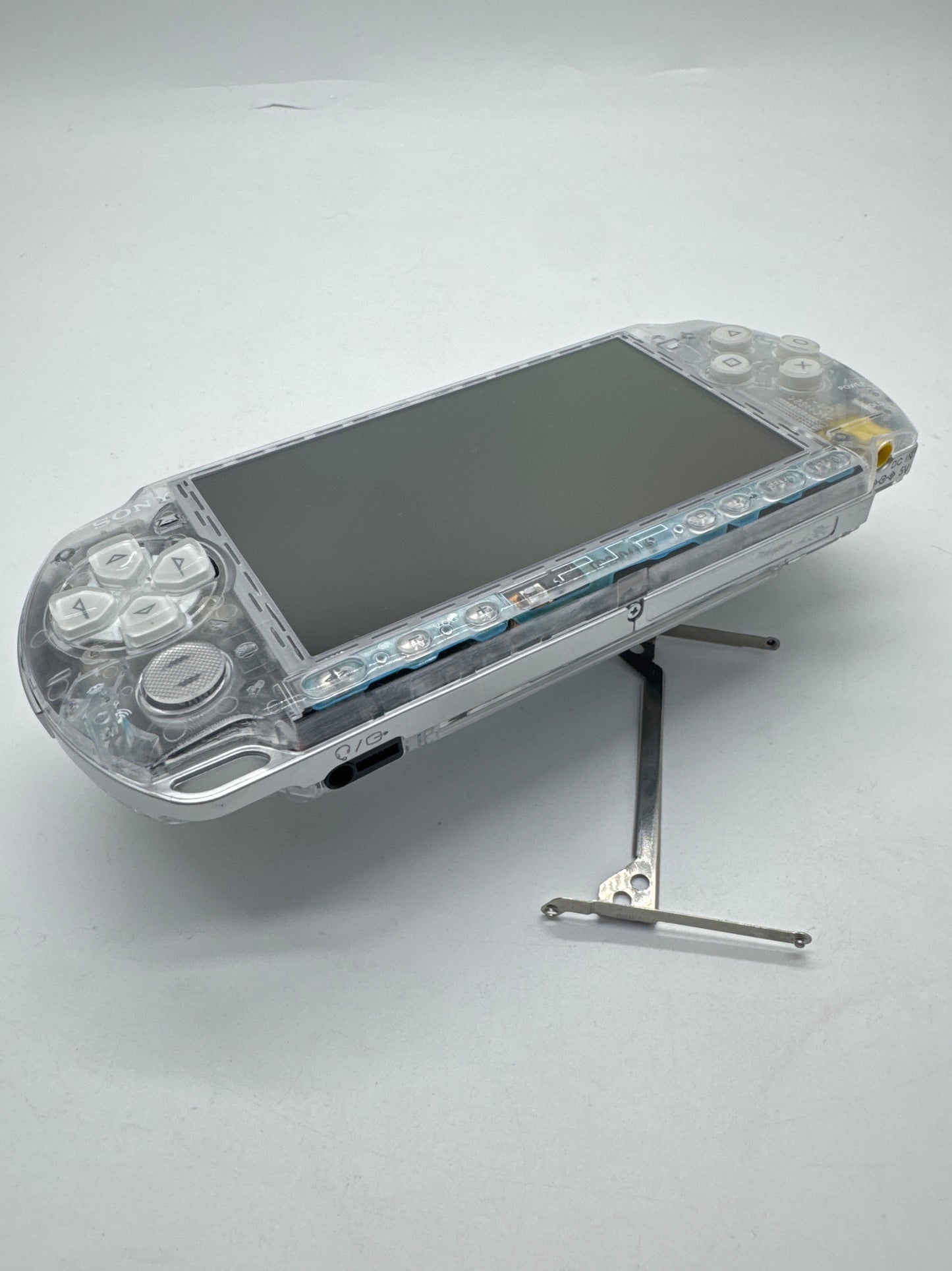 Sony PSP-3006 Clear Shell Console w/ 1200mAh Battery #104 BAD READ AS IS