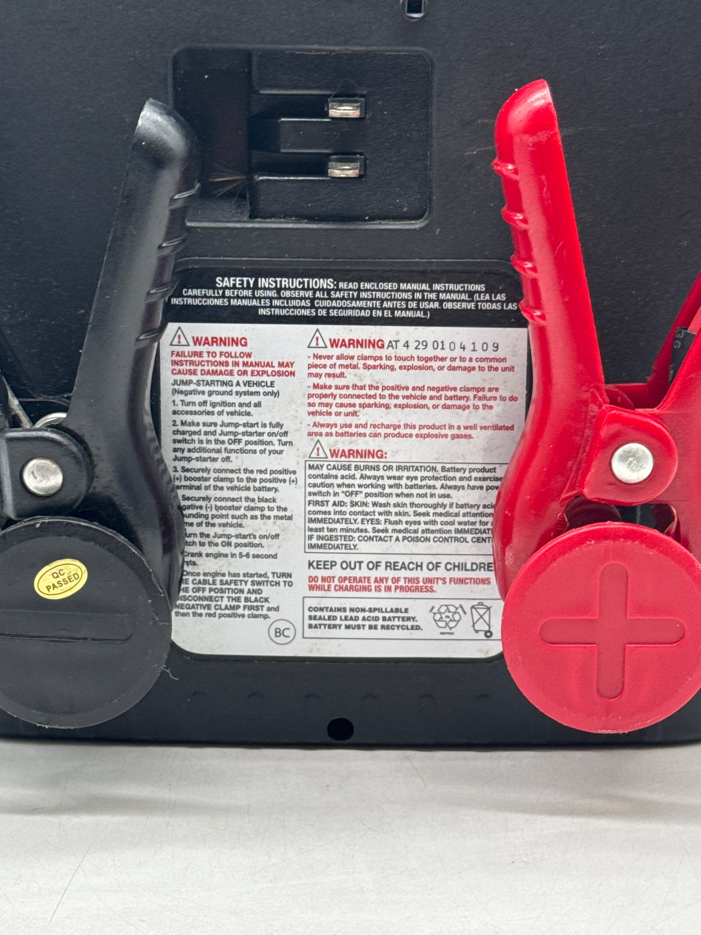 Duralast 600 Peak Amp Jump-Starter Model BP-DL600