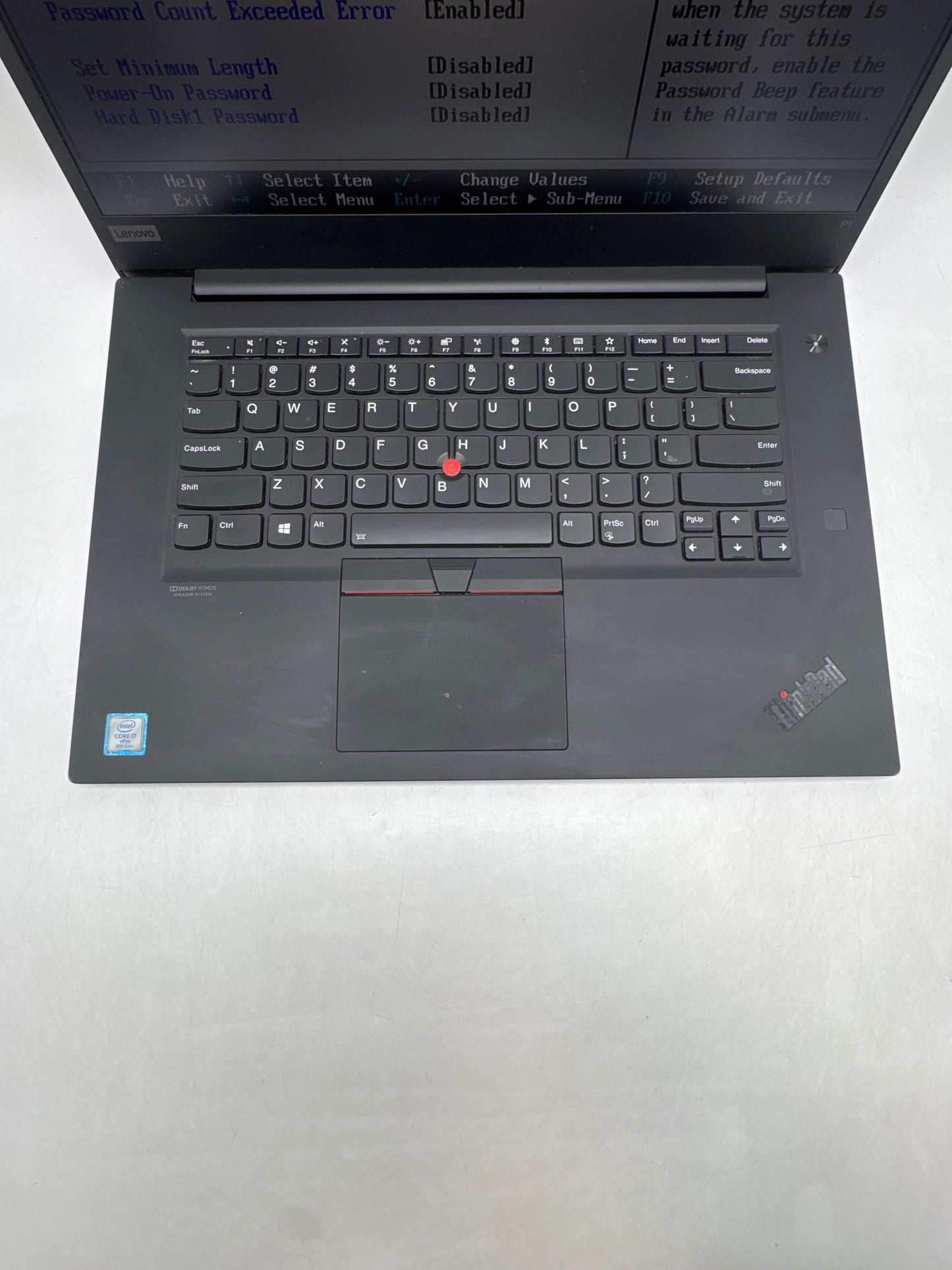 Lenovo ThinkPad P1 Gen 2 15.6" Core i7-9850H 2.60GHz 16GB RAM 512GB SSD - No OS