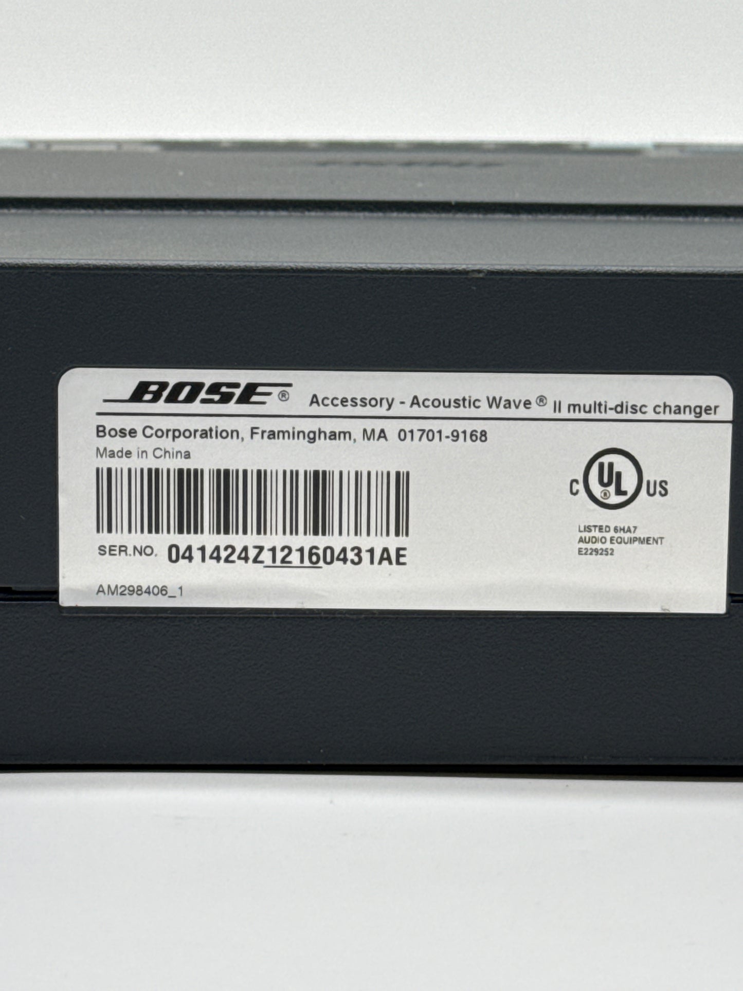 Bose Acoustic Wave Music System II Black 5 Disc CD Changer - For Parts