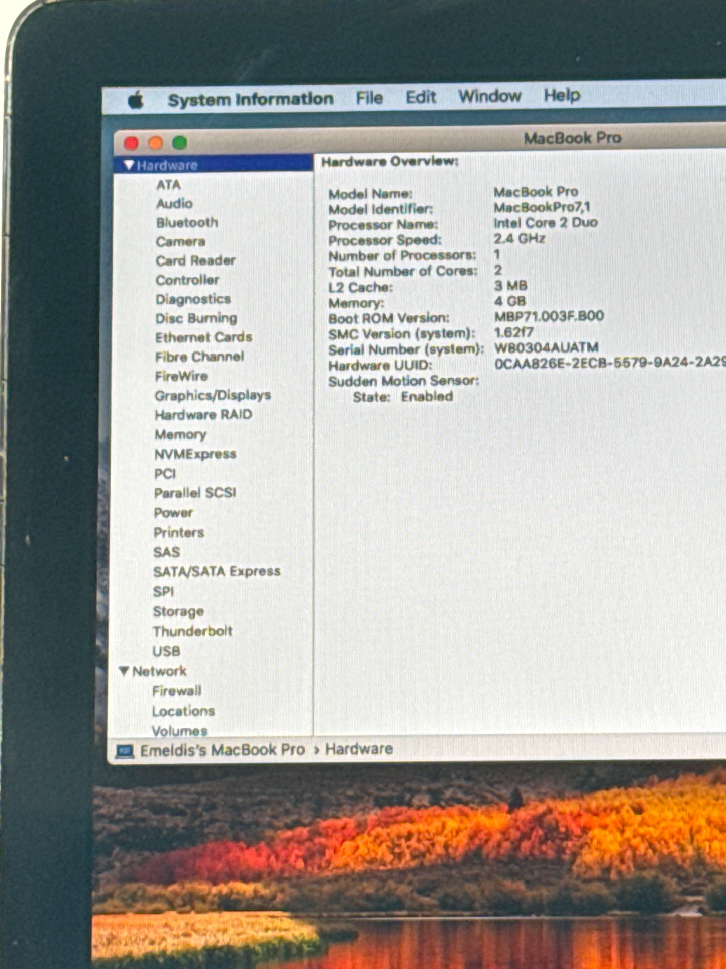 2009 Apple MacBook Pro 13.3" A1278 Intel Core 2 Duo 4GB RAM 250GB HDD