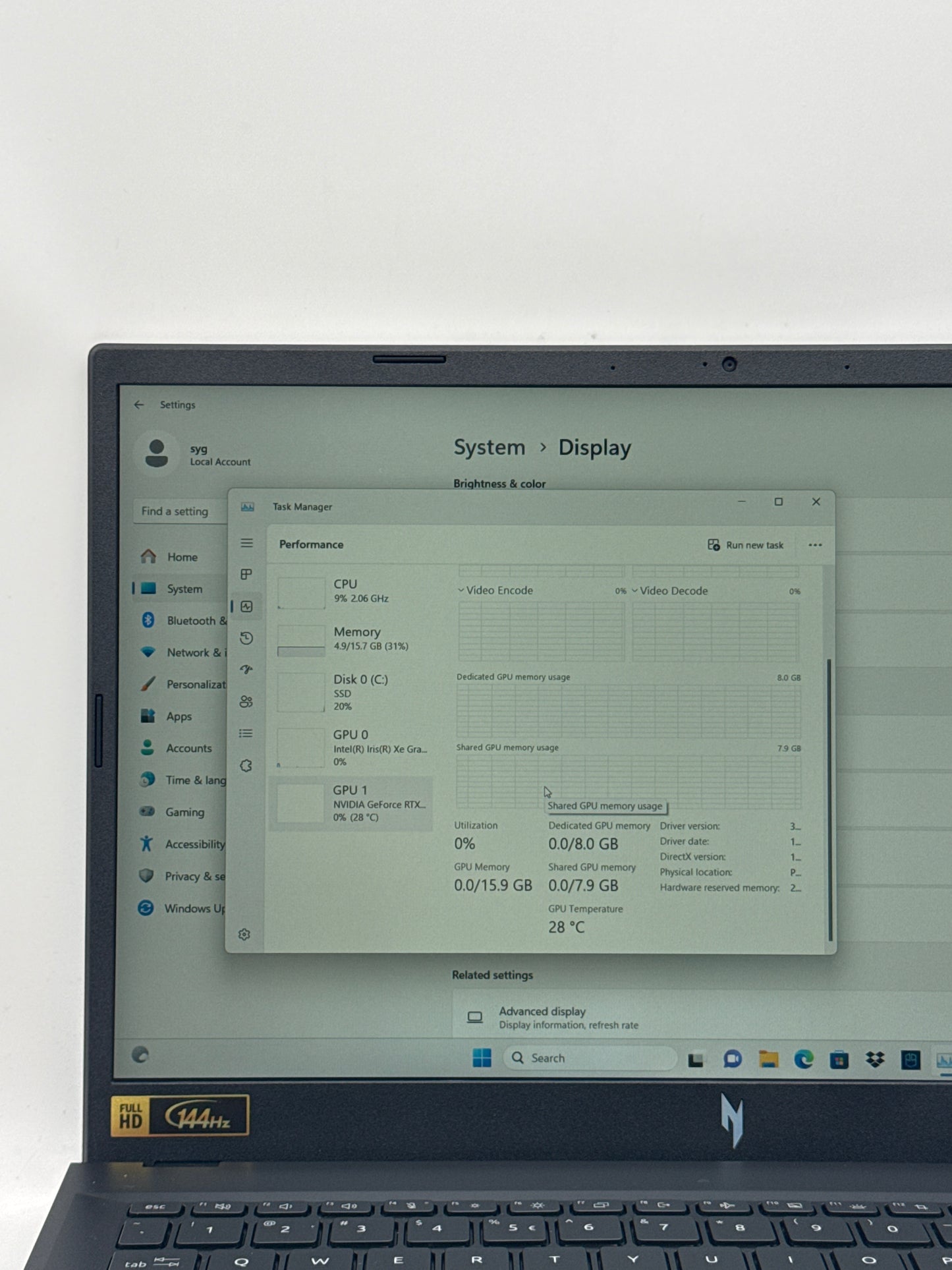 Acer Nitro V 15 15.6" 144hz Core i9-13900H 16GB RAM 512GB SSD RTX 4060 8GB