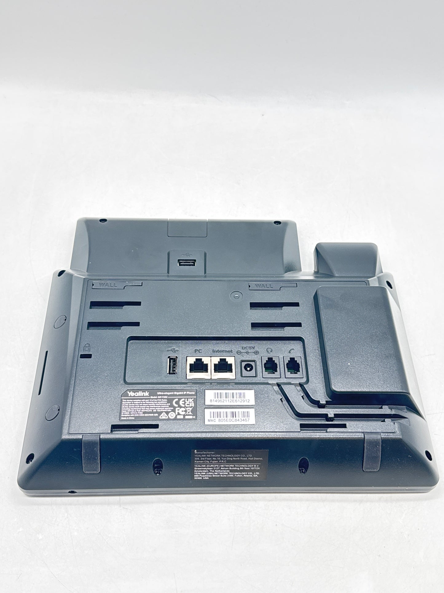 Yealink SIP-T48U Corded IP Phone w/ 7" Touch Screen, Classic Grey