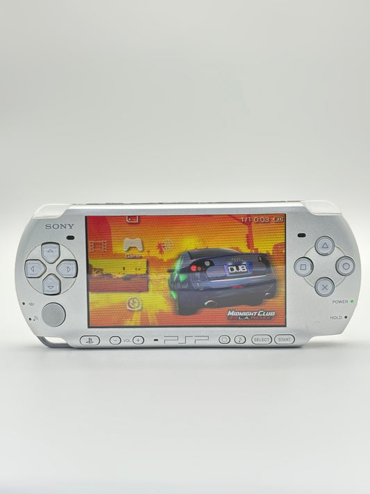 Sony PSP-3000 Silver Console #214 w/1200 mAh Battery