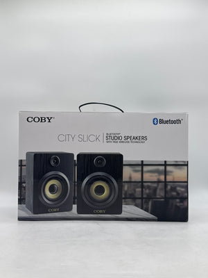 Coby CSTW500BLK Bluetooth Wireless Stereo Speakers Bookshelf Style NEW SEALED
