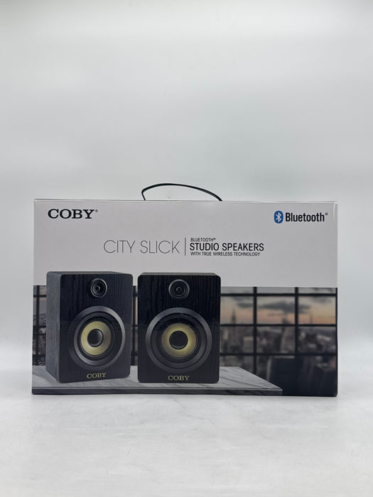 Coby CSTW500BLK Bluetooth Wireless Stereo Speakers Bookshelf Style NEW SEALED