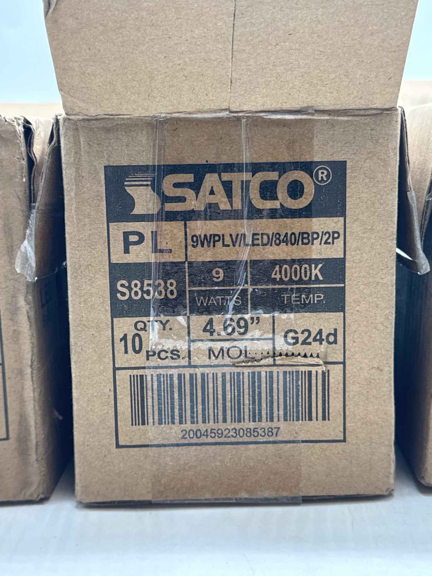 Lot of 30 New Satco S8538-9 Watt LED PL 2-Pin 4000K G24d Base Type B Ballast Bypass