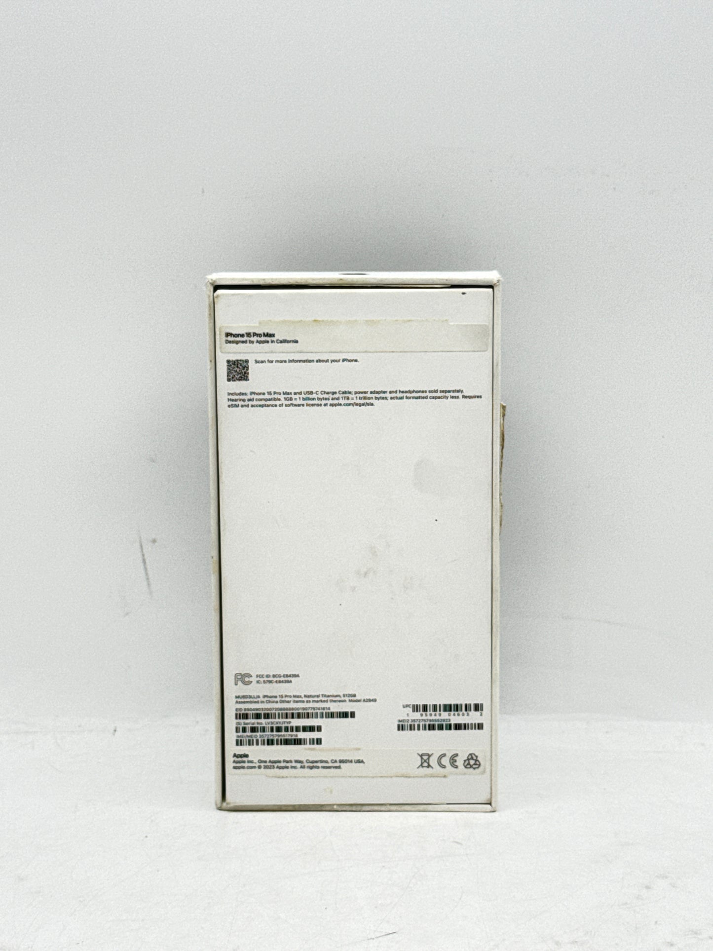 Unlocked Apple iPhone 15 Pro Max (A2849) 512GB - Natural - 87% BH