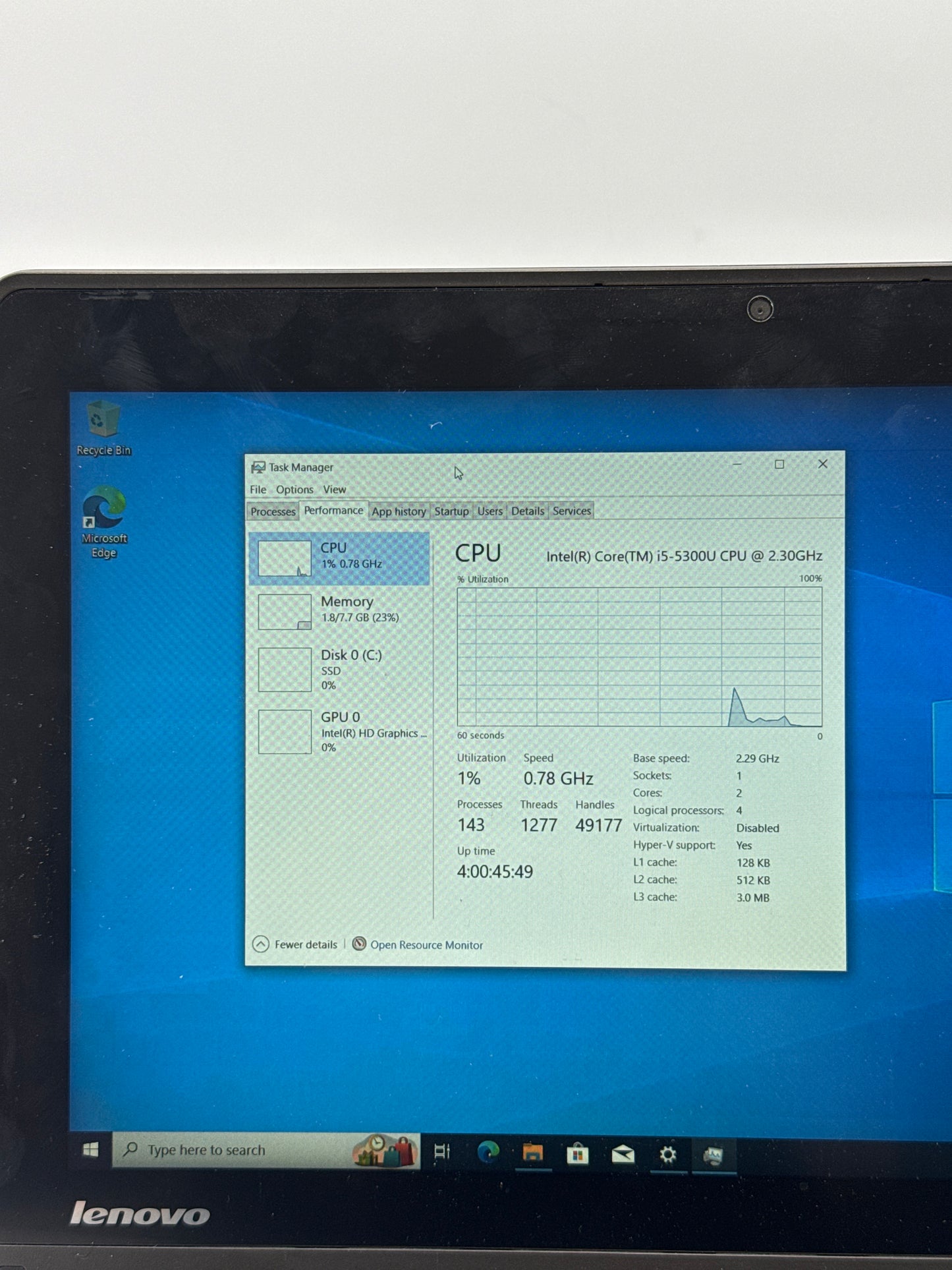 Lenovo Yoga 12 Laptop – Intel Core i5-5300U, 8GB RAM, 128GB SSD - Read!