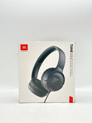 JBL Tune 500 Wired On-Ear Headphones - New - Box Damage - Black