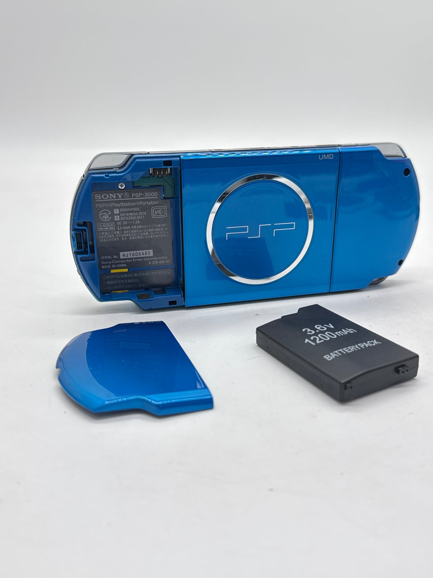 Sony PlayStation Portable PSP-3000 Blue Console #377 - Yellowed Display AS IS