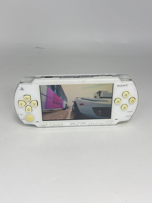 Sony PSP-1000 White Console #449 w/ 3600mAh Battery Faulty UMD AS IS