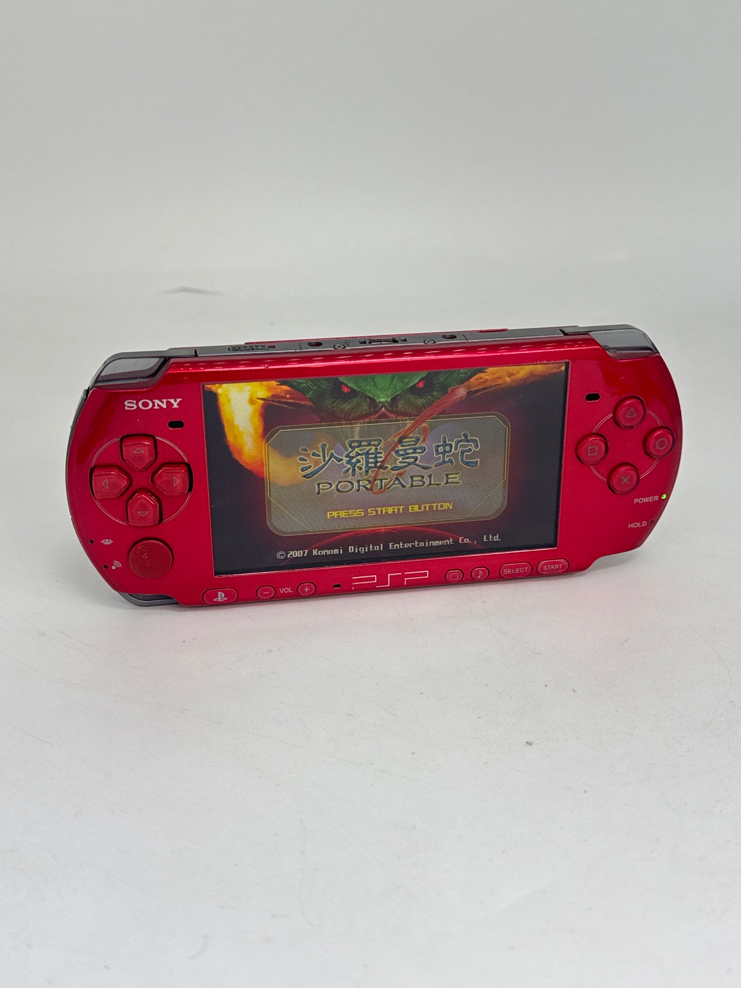 Sony PlayStation Portable PSP-3000 Red Console #370 No Back Lid AS IS