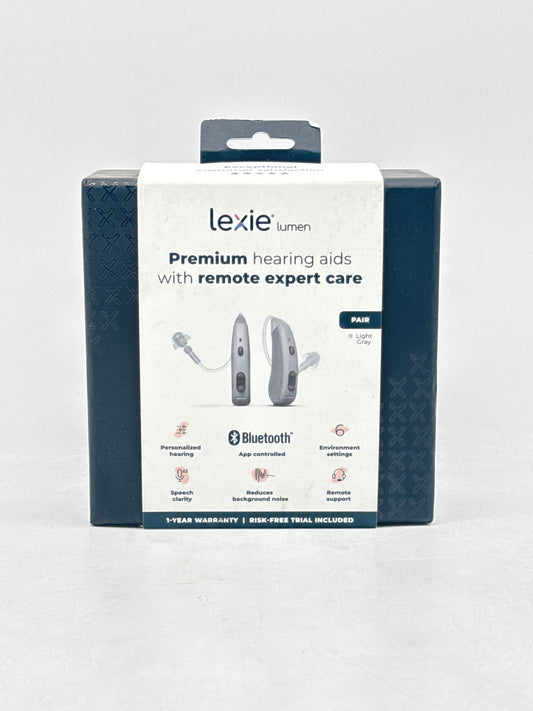 lexie Lumen Hearing Aids Behind the Ear (BTE) - Gray- New Sealed