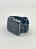 Apple Watch Series 3 GPS A1859 2017 Large Black Silver Leather Band image 1