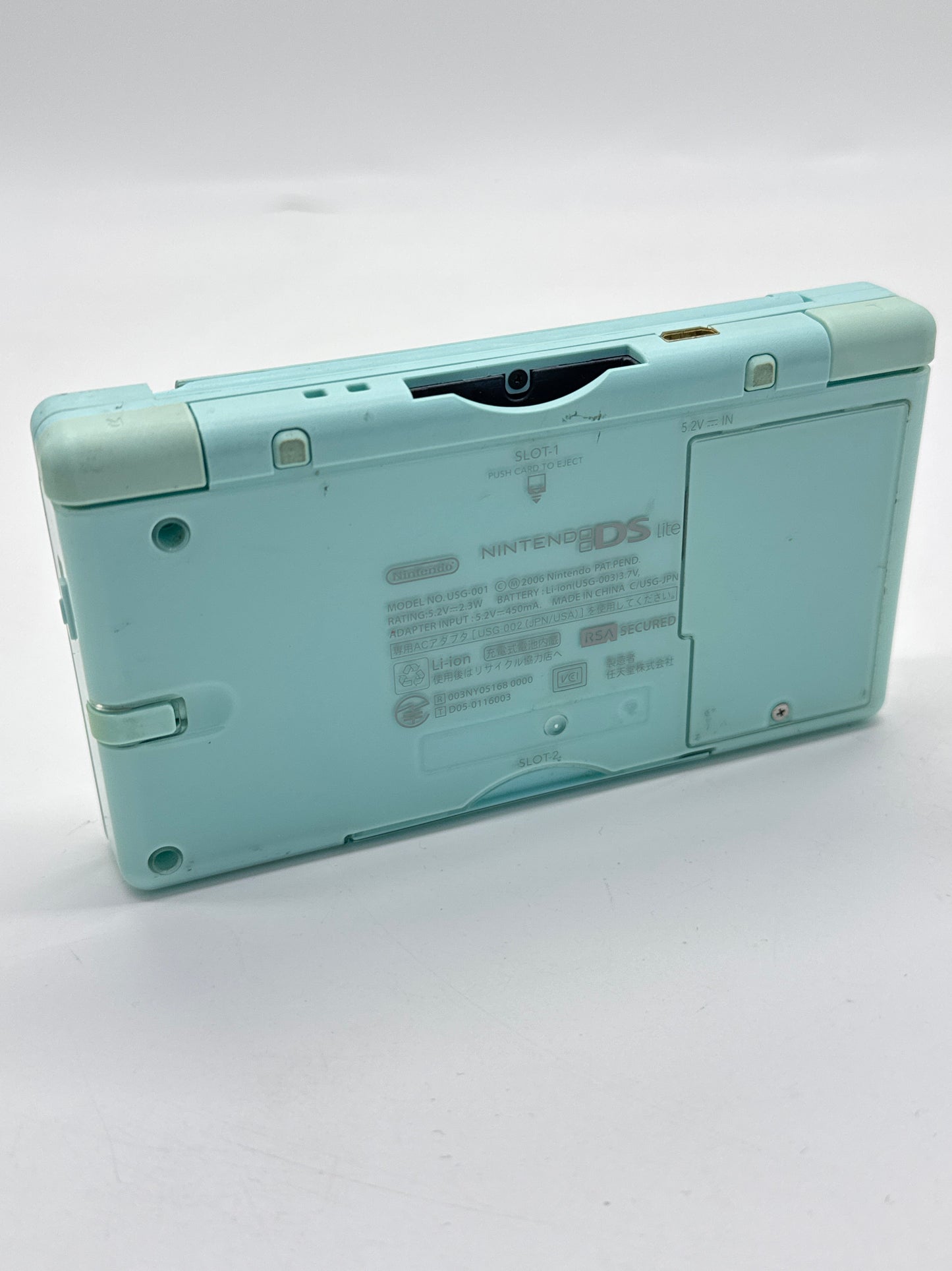 Nintendo DS Lite USG-001 Ice Blue Console #59 Loose Hinge As Is