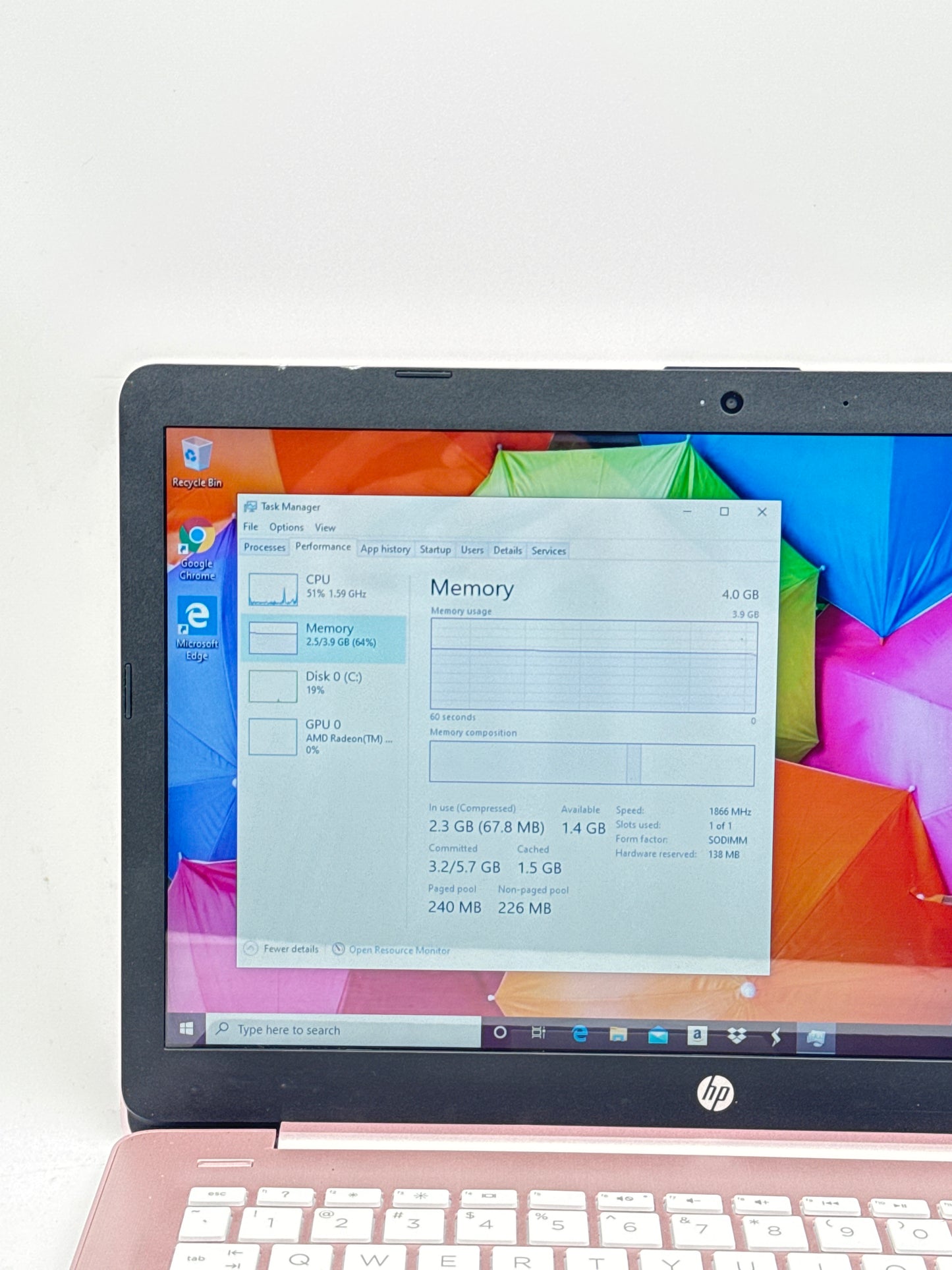 HP Pink Laptop 14" Stream Laptop HP Model DS0040nr Notebook Computer