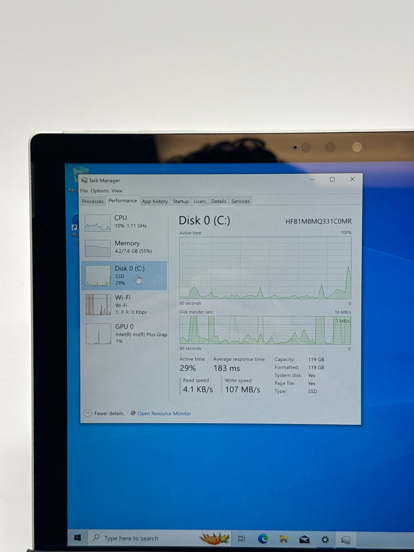 Microsoft Surface Pro 7 12-inch Core i5-1035G4 8GB RAM 128GB Silver - Used