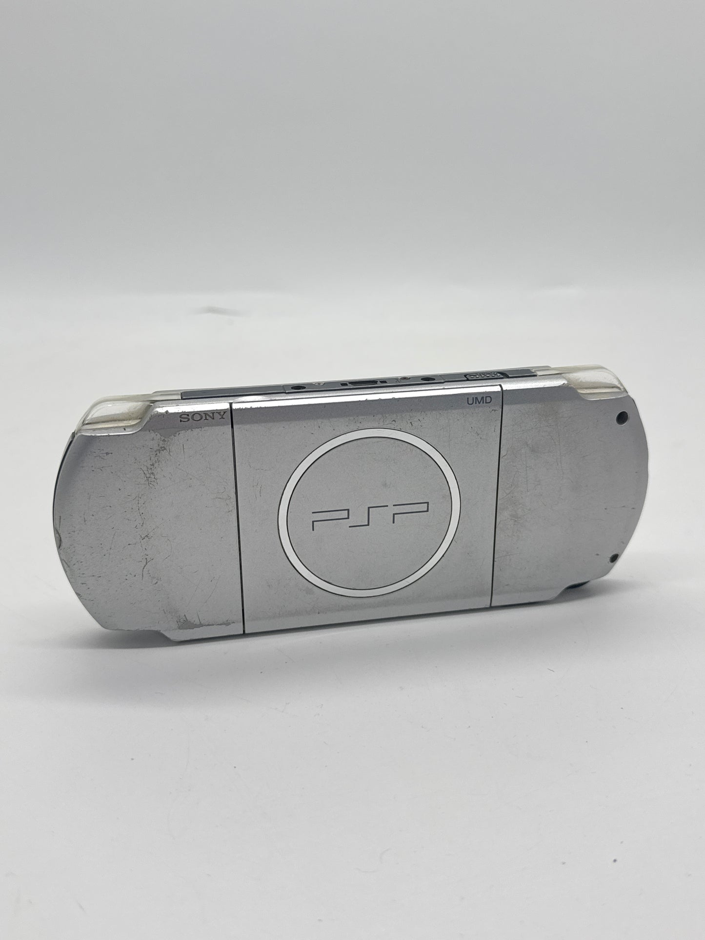 Sony PSP-3000 Silver Console #447 w/ 1200mAh Battery Yellowed Display AS IS